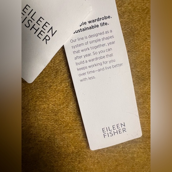 NWT $398 Eileen Fisher Mohair Wool V Neck Cardigan Sweater Burnished Gold Medium - Picture 7 of 10